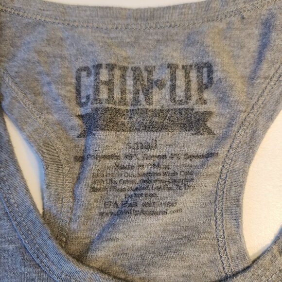 Chin Up Muscles & Mascara Tank Top Racerback Workout Gym‎ Activewear Small - Picture 5 of 7